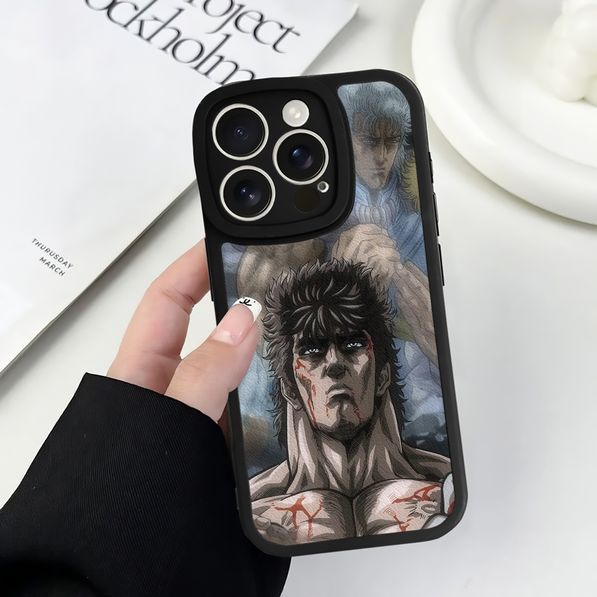 （画像用） 北斗の拳 Fist of the North Star 【iPhone 16シリーズ対応】シリコンスマホケース（レザー調） 材質：シリコン